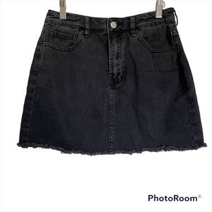 Pacsun Raw Hem Grey Denim Mini Skirt Size 27